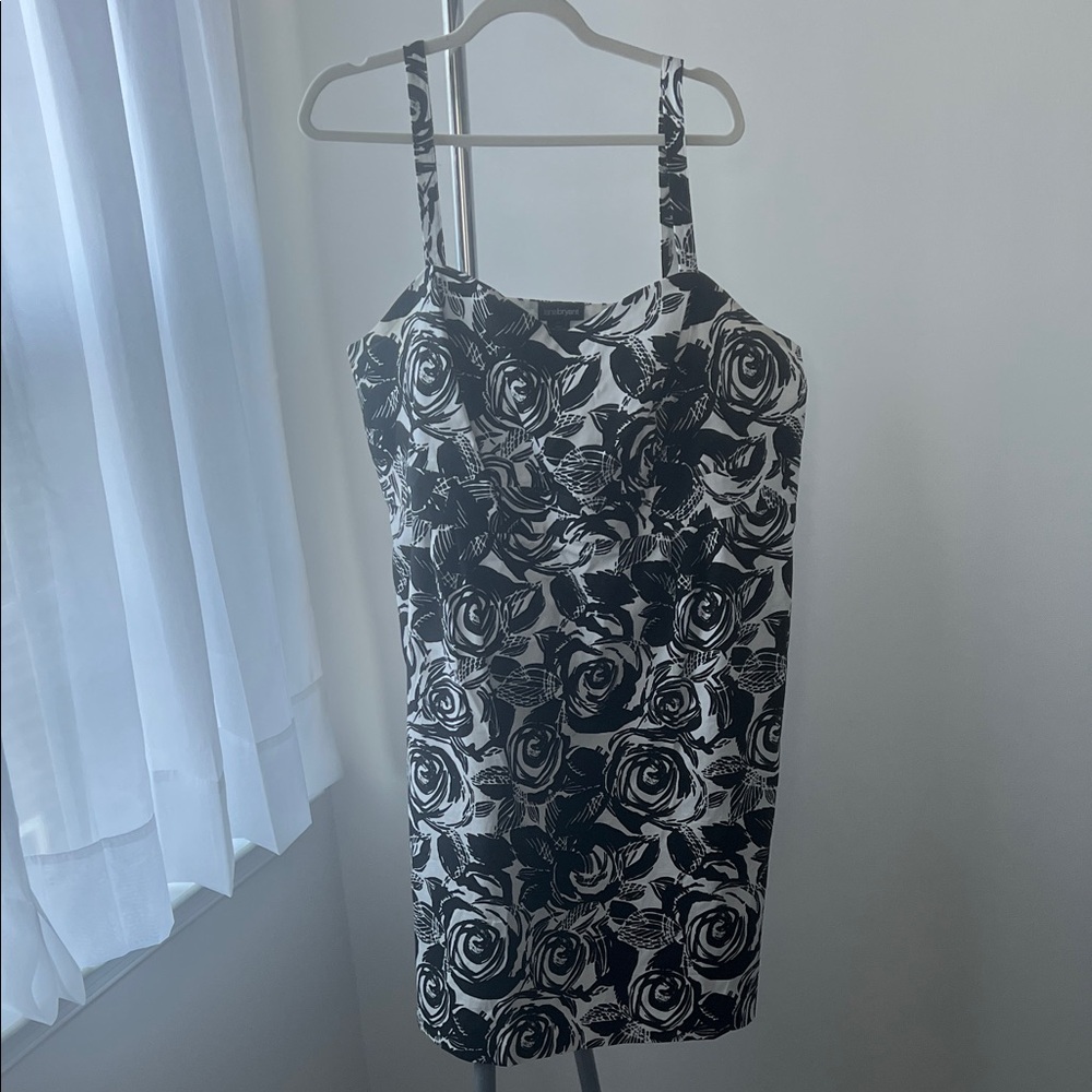 Lane Bryant Black and White Floral Mini Dress